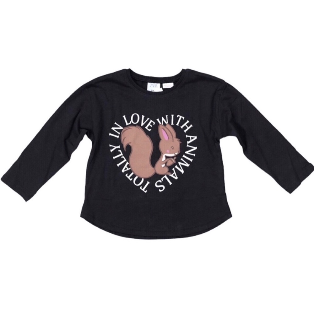 NWT Zara Animal Lover Squirrel Shirt